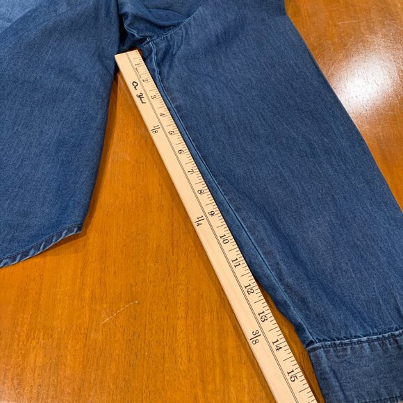 Chicos Tess Denim Shirt Women’s Chambray Embroidered Size XL - Picture 10 of 11